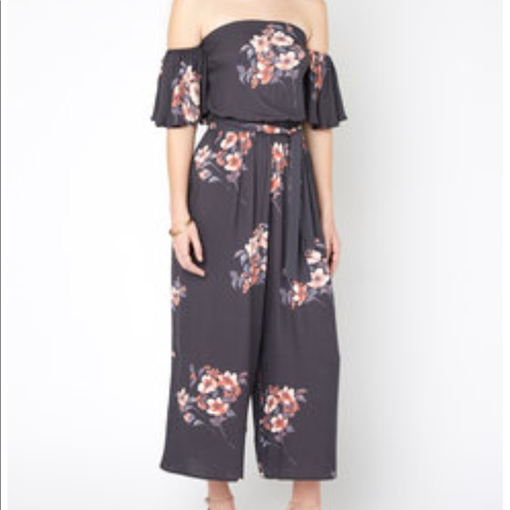 Grey Floral Jumpsuit